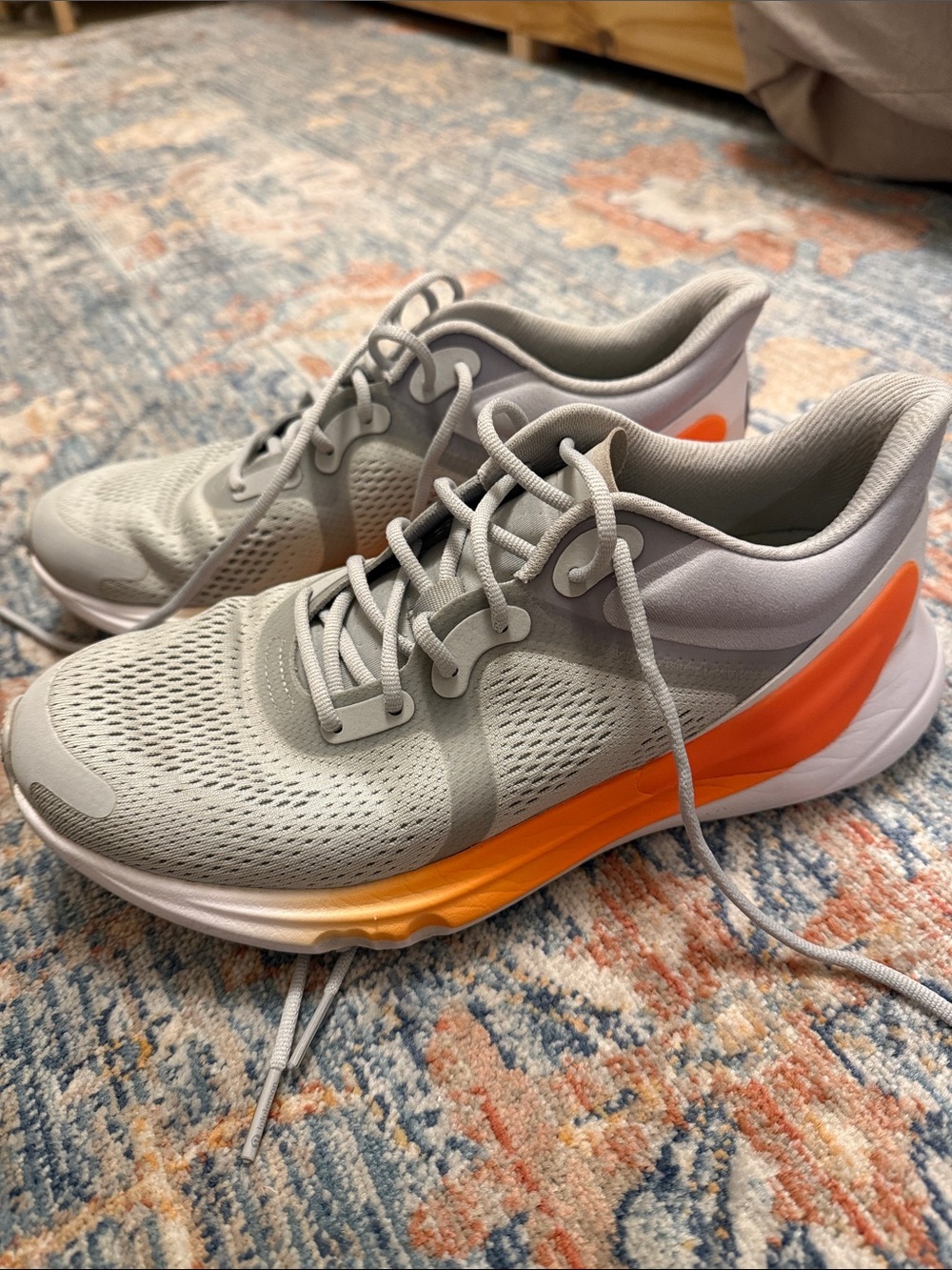 lululemon athletica Light Gray and Orange Women's Running Sneakers